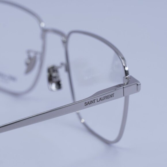 Saint Laurent SL528 005 Eyeglasses Silver 54mm Square Frame - Picture 5 of 11